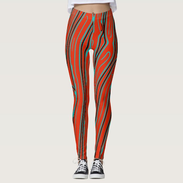 Legging Padrão abstrato vermelho fofo "Ratti_Creative_Arts (Frente)