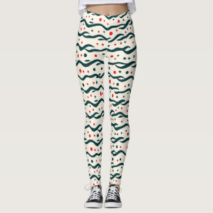 Legging Padrão abstrato Wavy Lines e formas geométricas