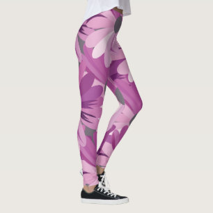 Legging Padrão Africano da Flor Roxo