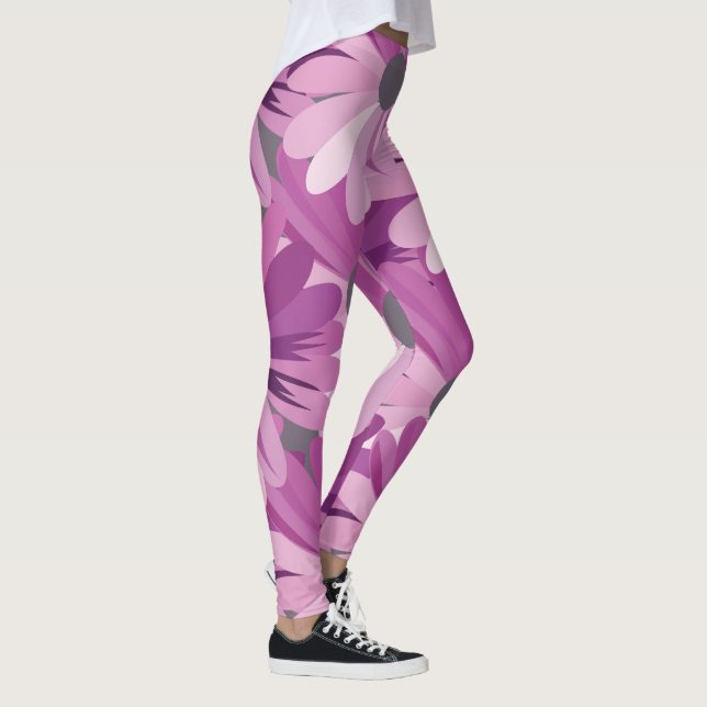 Legging Padrão Africano da Flor Roxo (Direita)