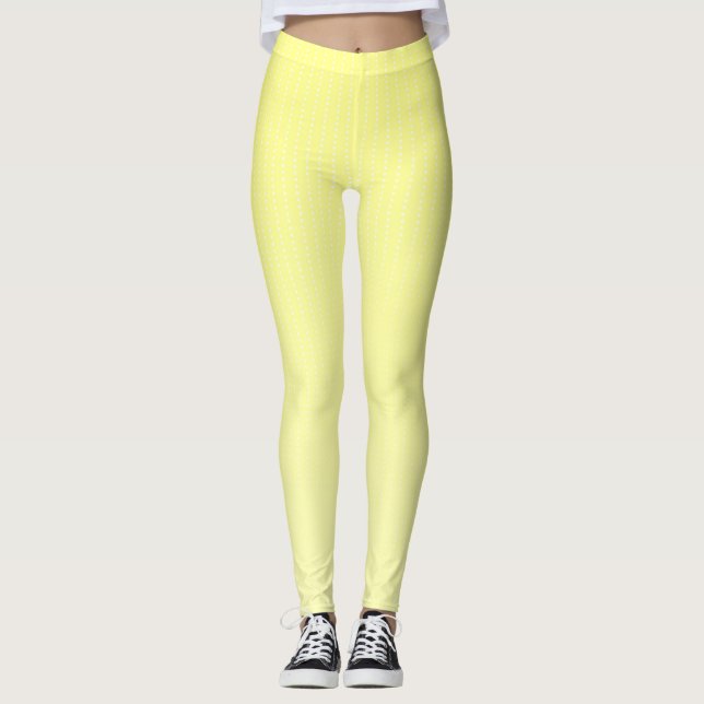 Legging Padrão amarelo de pontos brancos (Frente)