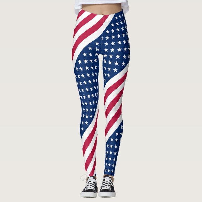 Legging Padrão americano de bandeira (Frente)