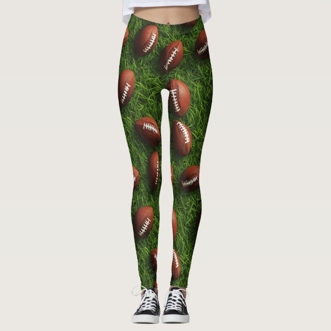 Legging Padrão Americano de Futebol sem costura (Frente)