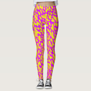 Legging Padrão Animal Moderno e Descolado em Rosa e Amarel