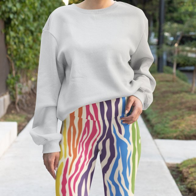 Legging Padrão Animal Selvagem de Zebra Colorida (Criador carregado)