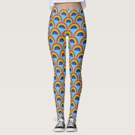 Legging Padrão arco-íris no orgulho azul brilhante LGBTQ
