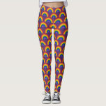 Legging Padrão arco-íris no Orgulho LGBTQ Roxo<br><div class="desc">Celebre o orgulho LGBTQ com um padrão alegre de arco-íris em um fundo roxo. Meia-círculos aninhados formam arcos-chuva coloridos que vão do vermelho, ao laranja, amarelo, verde, azul, índigo e terminam com violeta no centro. Para ver o design do arco-íris brilhante geométrico em outros itens, clique no link "Artes Rocklawn"....</div>
