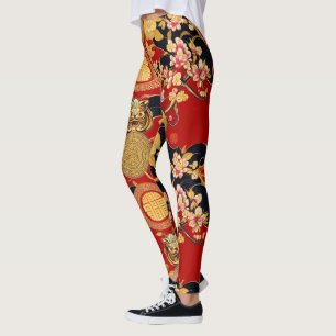 Legging Padrão asiático moderno lunar do novo ano