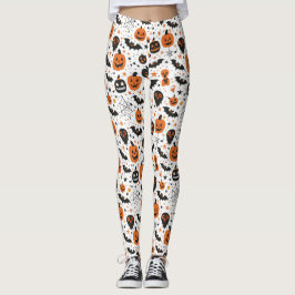 Legging Padrão Assustadoramente Fofo de Halloween