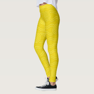 Legging Padrão Australiano do Rio Dreamtime de Wattle