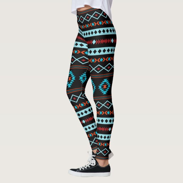 Legging Padrão Aztec Blues Reds Black Mixes (Esquerda)