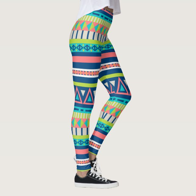 Legging Padrão Aztec Vibrante (Direita)