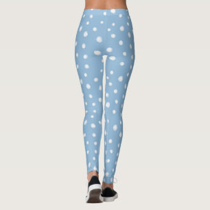 Legging Padrão Azul de Flocos de Neve de Aquarela