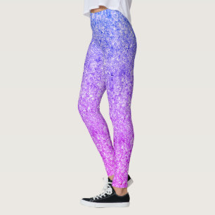 Legging Padrão Azul E Cor De Rosa