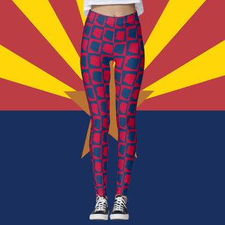 Legging Padrão Azul e Vermelho do Estado dos EUA da arizon