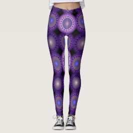 Legging Padrão azul fractal de Natal