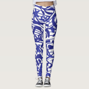 Legging Padrão azul Grande Dane Silhouette