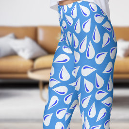 Legging Padrão Azul Moderno de Inverno