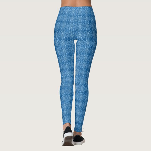 Legging Padrão Azul Na moda Legal (Verso)