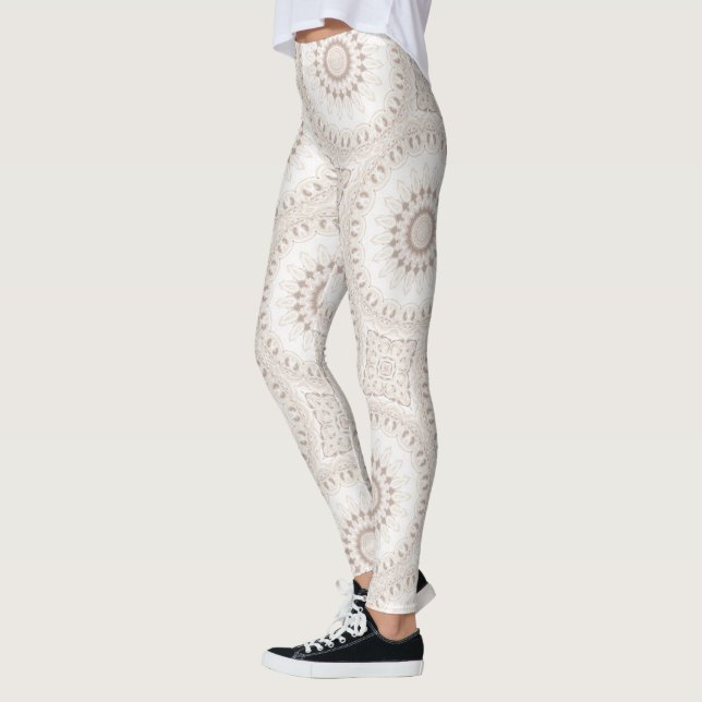 Legging Padrão Beige e Cream Mandala (Esquerda)