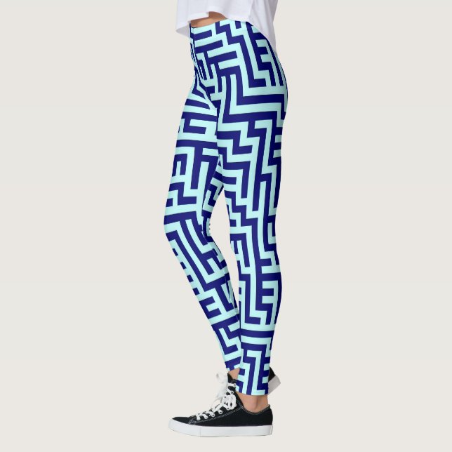 Legging Padrão "Blue Maze" (Esquerda)