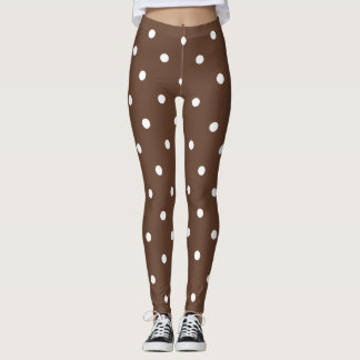 Legging Padrão Bolinhas pequeno: Marrom