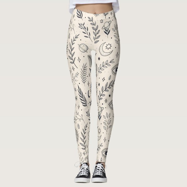 Legging Padrão Botânico Celestial (5) (Frente)