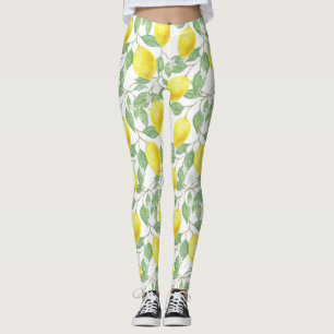 Legging Padrão botânico das frutas de citrinos.Formaçã