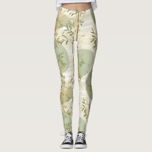 Legging Padrão Botânico Floresta de Bambu Zen (3)