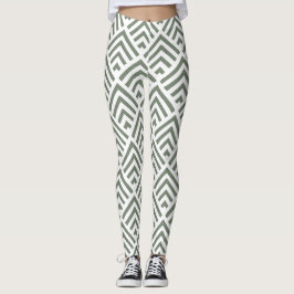 Legging Padrão branco clássico moderno de cinzas geométric