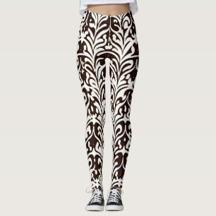 Legging Padrão Branco Preto do Ornamento Africano