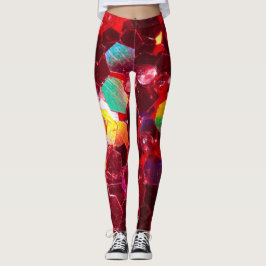 Legging Padrão brilhante abstrato vermelho