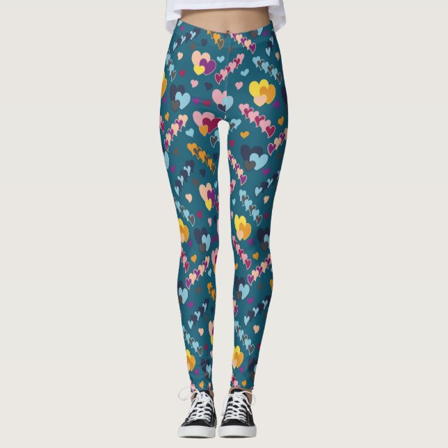 Legging Padrão Cardíaco Colorido (Frente)