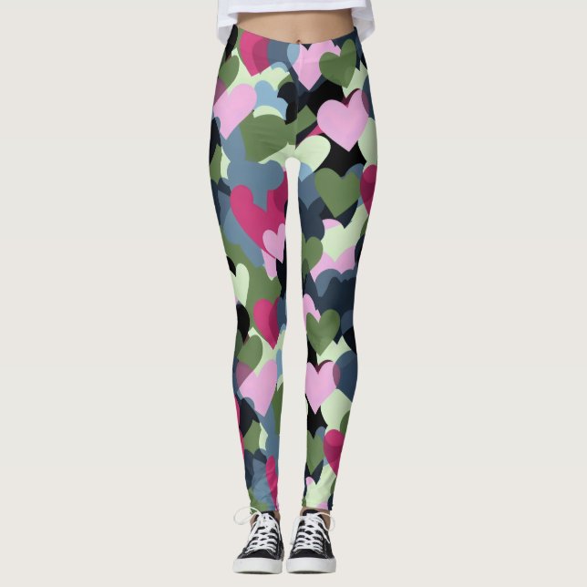 Legging Padrão Cardíaco Colorido (Frente)