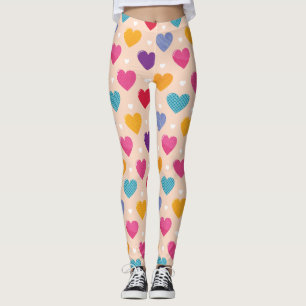 Legging Padrão cardíaco de Pop de arte colorida