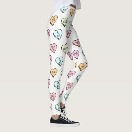 Legging Padrão cardíaco doce do Namorados sarcástico