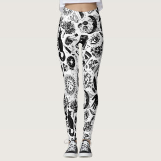 Legging Padrão Celestial Mágico | Mystica Preto e Branco