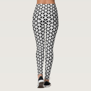Legging Padrão Chevron preto e branco