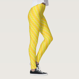 Legging Padrão Chic Daffodil Yellow e Orange Chevrons