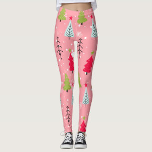 Legging Padrão clássico de Natal de Natal de Vintage (5)
