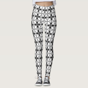 Legging Padrão Clássico de Remessa Preto e Branco