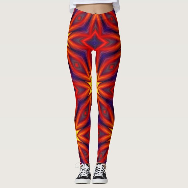 Legging Padrão Colorido Abstrato (Frente)