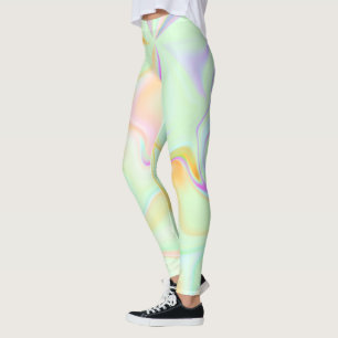 Legging Padrão Colorido Abstrato de Holograma