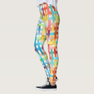 Legging Padrão Colorido de Basketweave