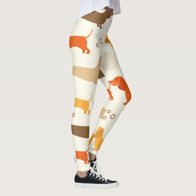Legging Padrão colorido de cães dachshund (Direita)