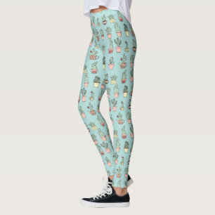 Legging Padrão Colorido De Estilo De Estilo Desenhado À