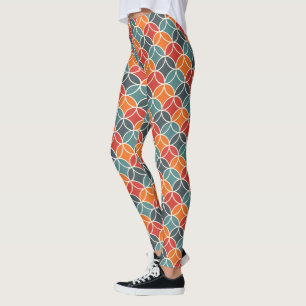 Legging Padrão Colorido de Estilo Moderno do Século Médio