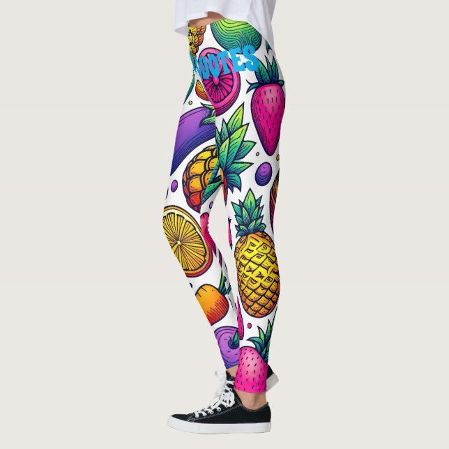 Legging Padrão Colorido de Frutas e Legumes  (Esquerda)