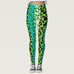Legging Padrão Colorido de Pele de Leopardo #28
