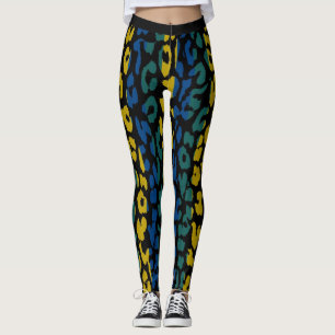 Legging Padrão Colorido de Pele de Leopardo #9